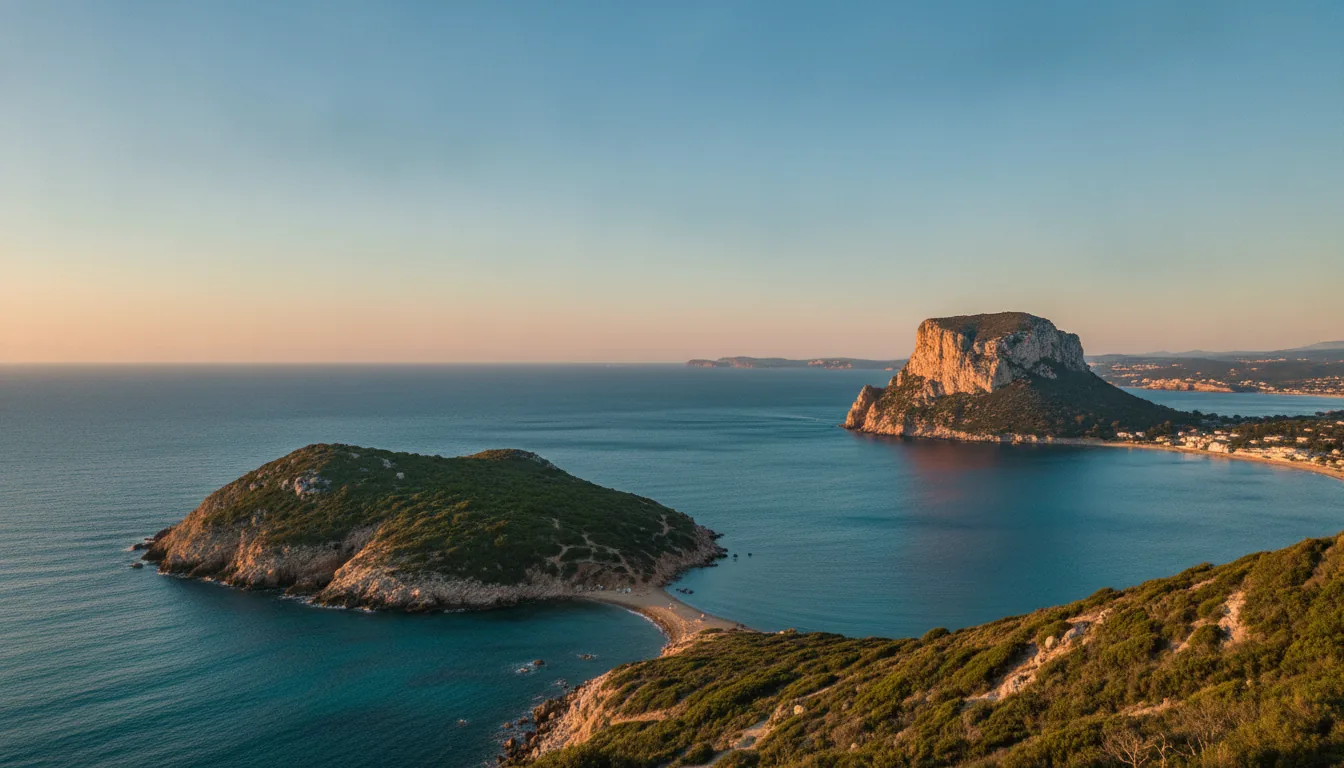 vue panoramique depuis le belvédère du Mugel La Ciotat ile Verte Méditerranée 82 mètres