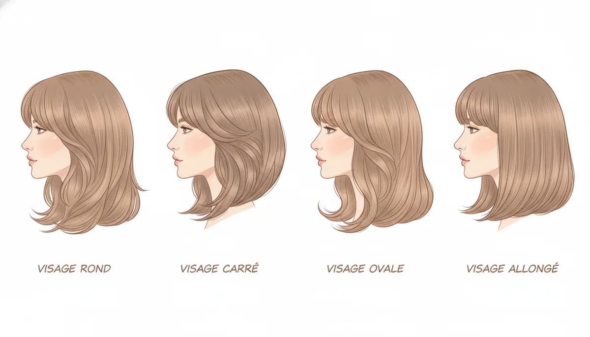 guide coupe dégradée mi long selon morphologie visage rond carré ovale allongé