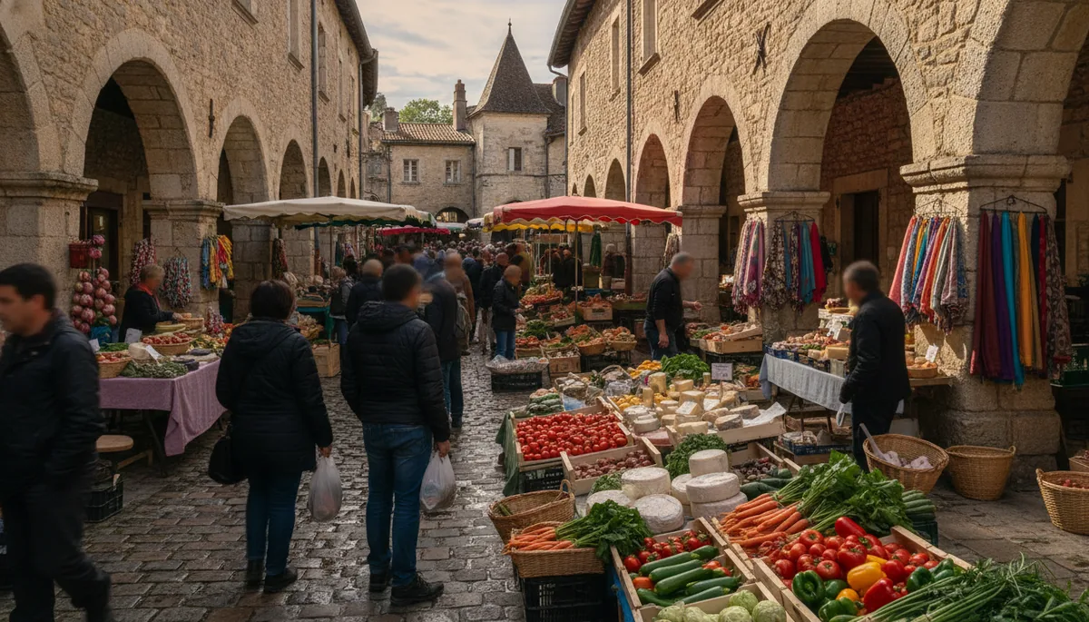 marché du dimanche Saint-Antonin-Noble-Val gorges Aveyron producteurs locaux