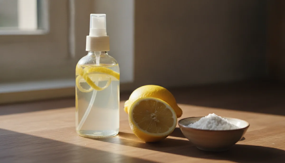 spray nettoyant naturel maison fait avec vinaigre et zestes de citron recette DIY